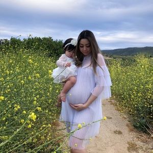 White Maternity Dress Tulle Sheer